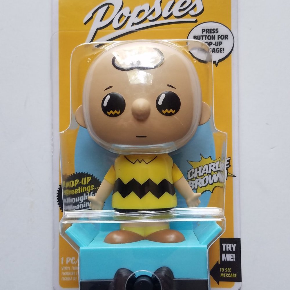 Popsies funko Peanuts Charlie Brown NEW in package pop up message